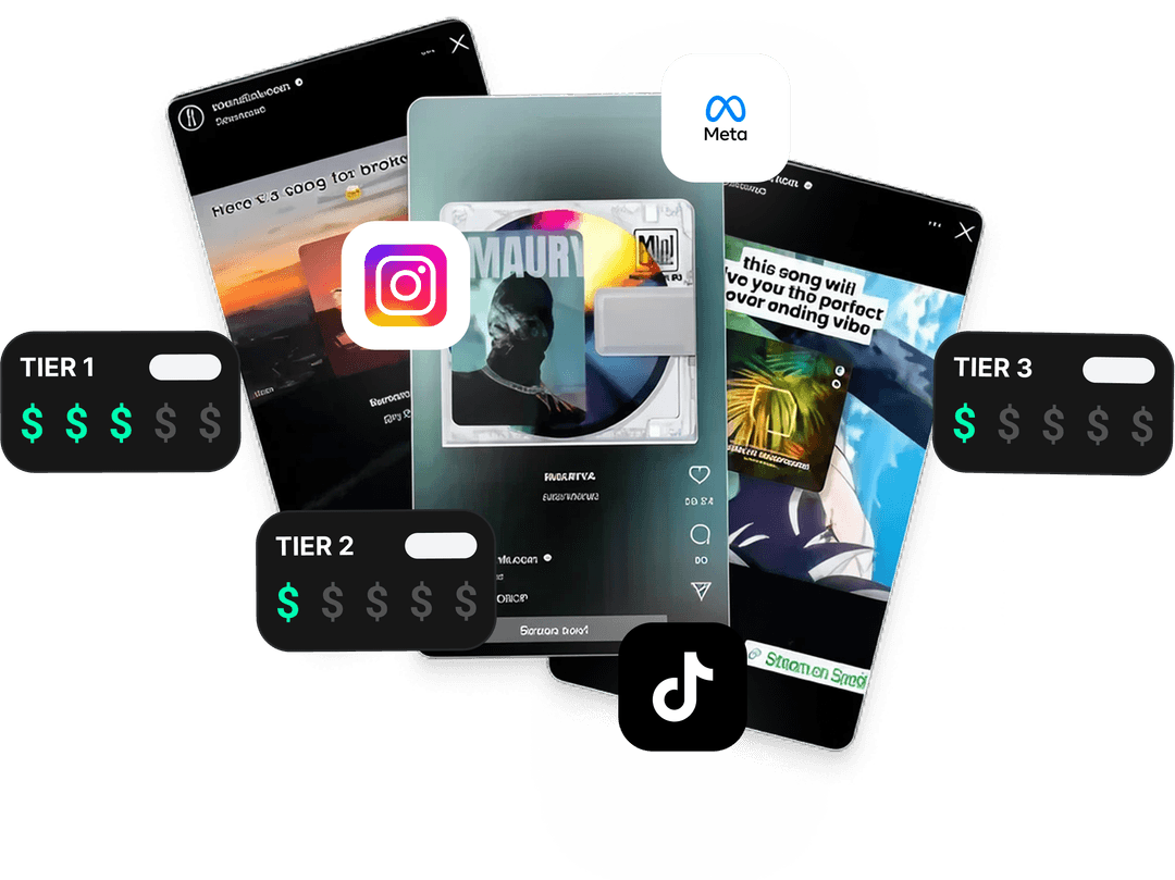 Ad campaign with multiple tiers and social platforms